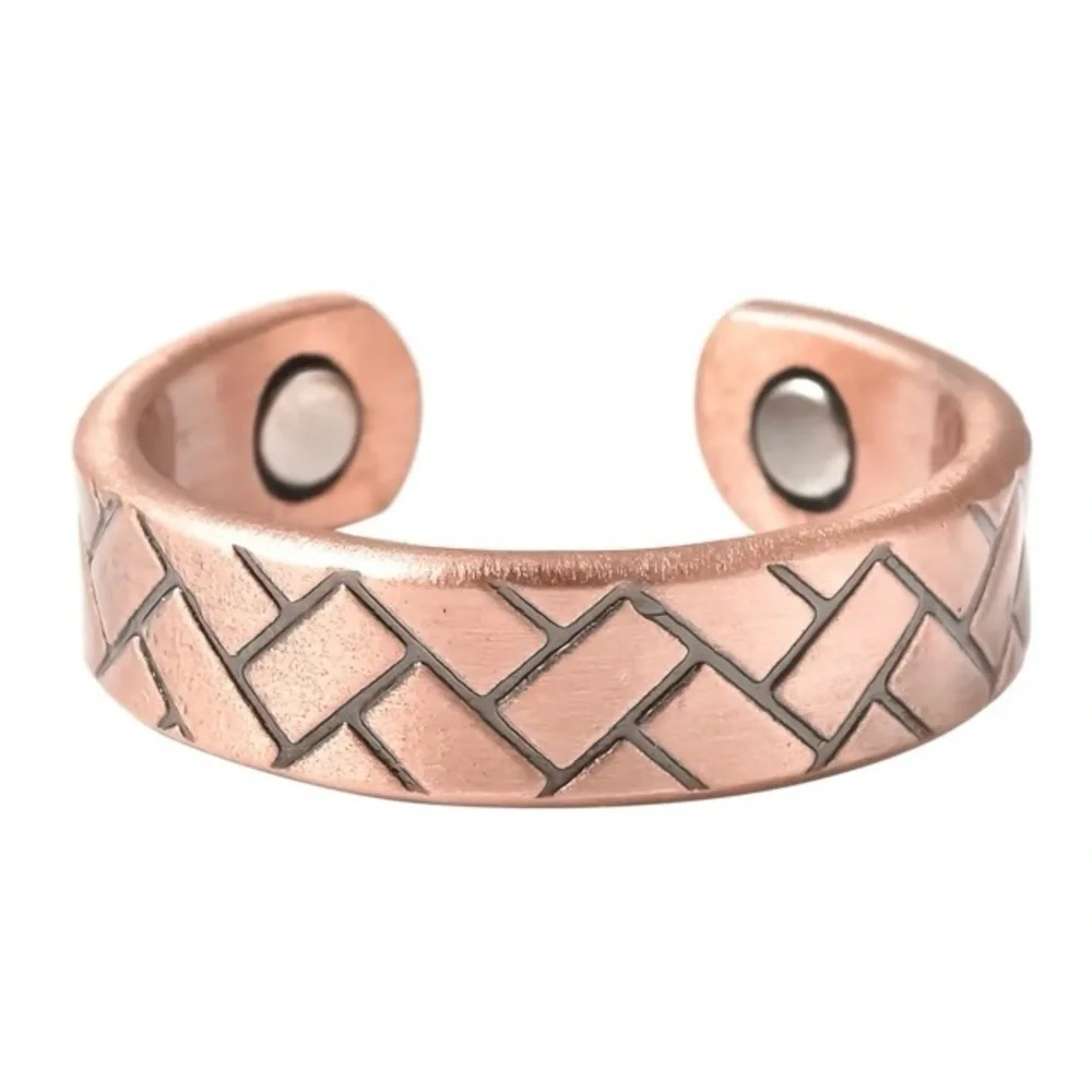 🆕 Magnetic Therapy Adjustable Open Ring In Rose Gold